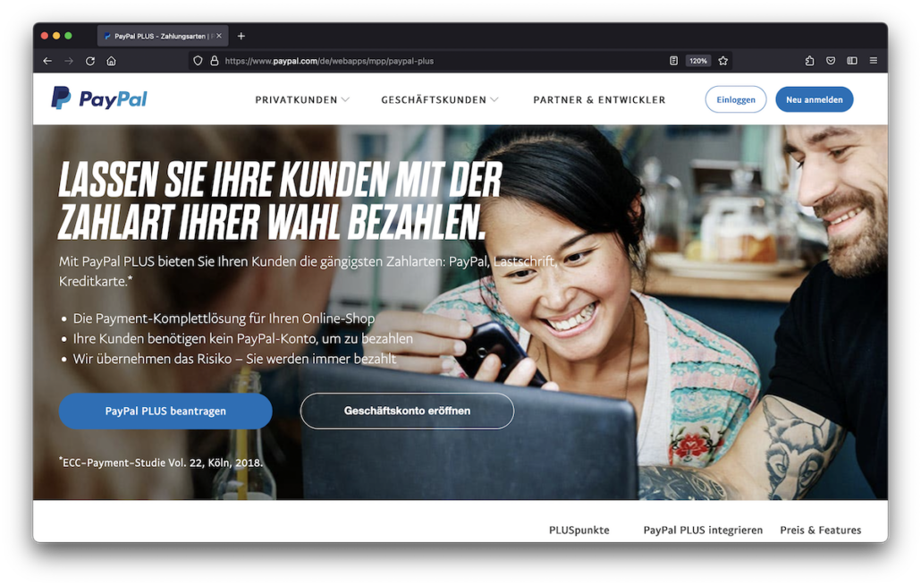 Payment mit PayPalPlus